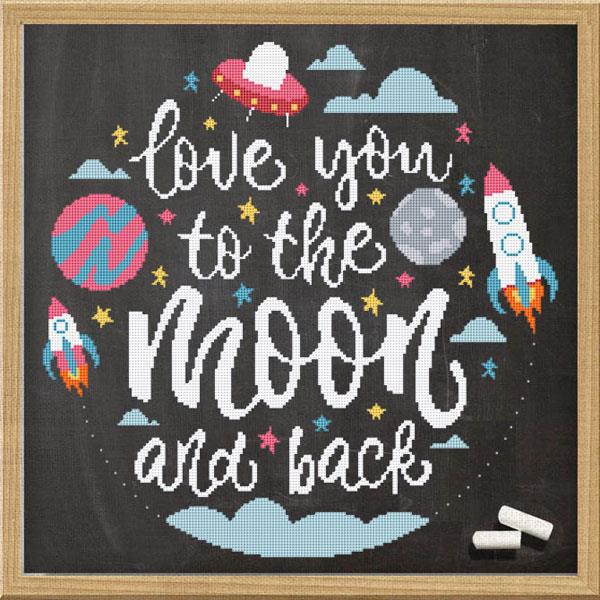 Love You To The Moon And Back / Cross Stitch Wonders