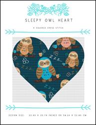 Sleepy Owl Heart / X Squared Cross Stitch