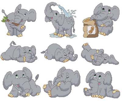 Cute Elephants / Cross Stitch Wonders