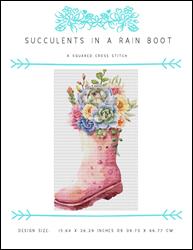 Succulents In A Rain Boot / X Squared Cross Stitch