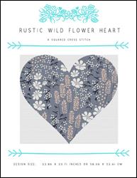 Rustic Wild Flower Heart / X Squared Cross Stitch