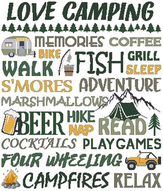 Love Camping - Greens / Cross Stitch Wonders