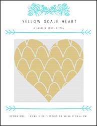 Yellow Scale Heart / X Squared Cross Stitch