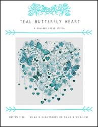 Teal Butterfly Heart / X Squared Cross Stitch