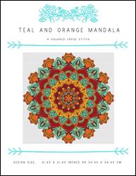 Teal and Orange Mandala / X Squared Cross Stitch