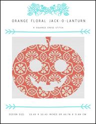 Orange Floral Jack-O-Lanturn / X Squared Cross Stitch