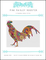 Pink Paisley Rooster / X Squared Cross Stitch