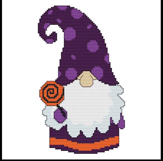 Halloween Gnome - Lollipop / Cross Stitch Wonders