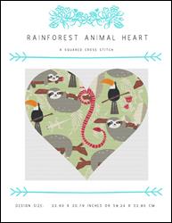 Rainforest Animal Heart / X Squared Cross Stitch