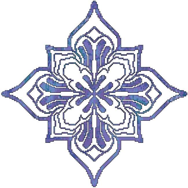 Blue Decorative Quilt Block 04 / Cross Stitch Wonders