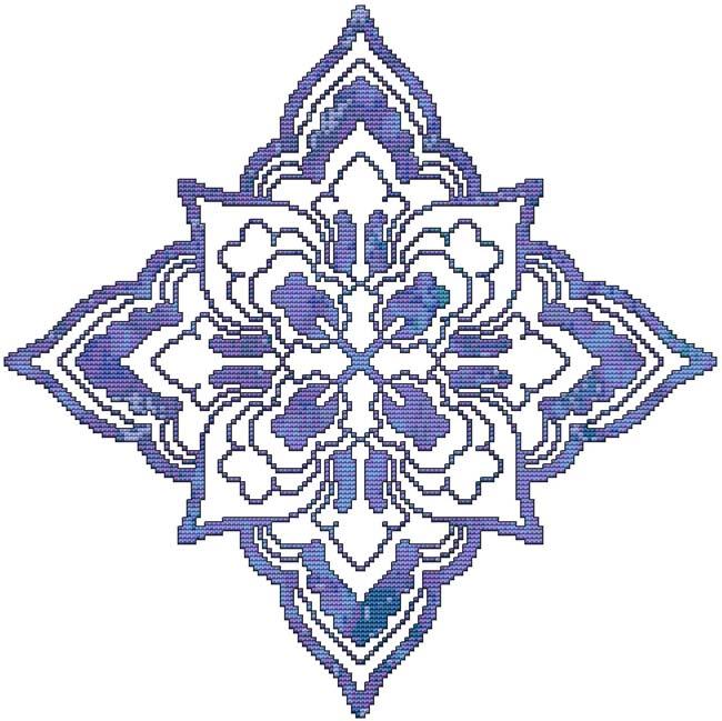 Blue Decorative Quilt Block 06 / Cross Stitch Wonders