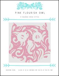 Pink Flourish Owl / X Squared Cross Stitch