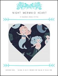 Night Mermaid Heart / X Squared Cross Stitch