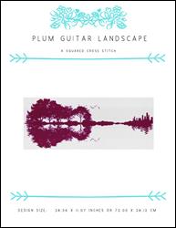 Plum Guitar Landscape / X Squared Cross Stitch