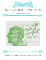 Musical Profile - Bright Green / X Squared Cross Stitch