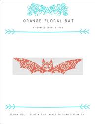 Orange Floral Bat / X Squared Cross Stitch