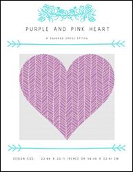 Purple and Pink Heart / X Squared Cross Stitch