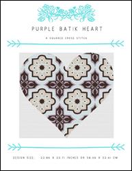 Purple Batik Heart / X Squared Cross Stitch