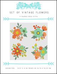 Set of Vintage Flowers / X Squared Cross Stitch