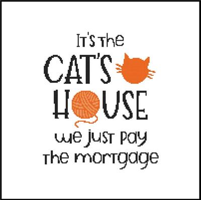 It's The Cat's House We Just Pay The Mortgage / Cross Stitch Wonders