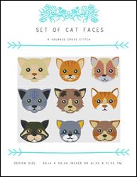 Set of Cat Faces / X Squared Cross Stitch