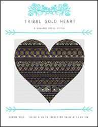 Tribal Gold Heart / X Squared Cross Stitch