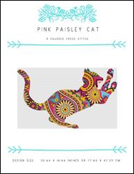 Pink Paisley Cat / X Squared Cross Stitch