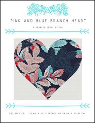 Pink and Blue Branch Heart / X Squared Cross Stitch