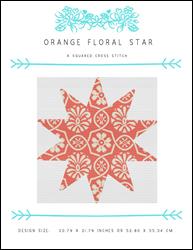 Orange Floral Star / X Squared Cross Stitch