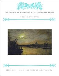 The Thames by Moonlight with Southwark Bridge / X Squared Cross Stitch