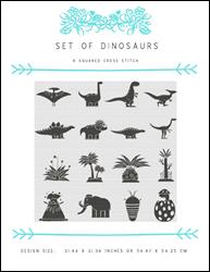 Set of Dinosaurs / X Squared Cross Stitch