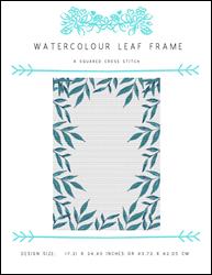 Watercolour Leaf Frame / X Squared Cross Stitch