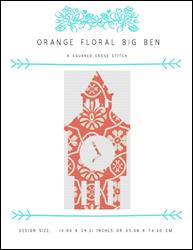 Orange Floral Big Ben / X Squared Cross Stitch