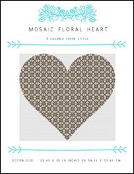 Mosaic Floral Heart / X Squared Cross Stitch