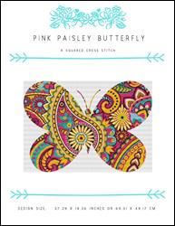 Pink Paisley Butterfly / X Squared Cross Stitch