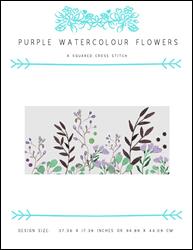 Purple Watercolour Flowers / X Squared Cross Stitch