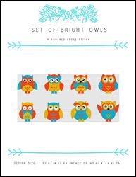 Set of Bright Owls / X Squared Cross Stitch