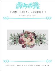 Plum Floral Bouquet I / X Squared Cross Stitch