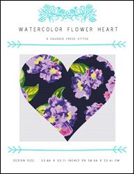 Watercolor Flower Heart / X Squared Cross Stitch