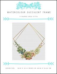 Watercolour Succulent Frame / X Squared Cross Stitch