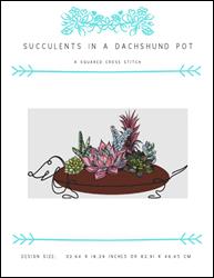 Succulents in a Dachshund Pot / X Squared Cross Stitch