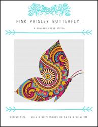 Pink Paisley Butterfly I / X Squared Cross Stitch