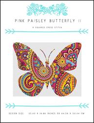 Pink Paisley Butterfly II / X Squared Cross Stitch