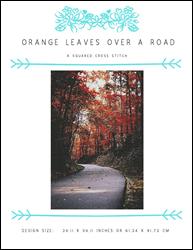 Orange Leaves Over a Road / X Squared Cross Stitch