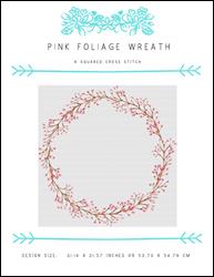 Pink Foliage Wreath / X Squared Cross Stitch