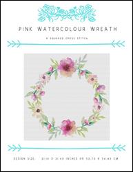 Pink Watercolour Wreath / X Squared Cross Stitch