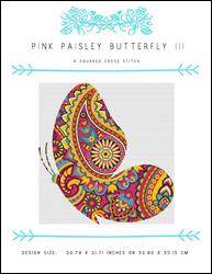 Pink Paisley Butterfly III / X Squared Cross Stitch