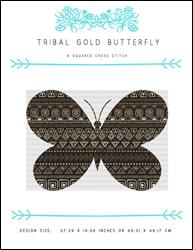 Tribal Gold Butterfly / X Squared Cross Stitch