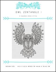 Owl Zentangle I / X Squared Cross Stitch