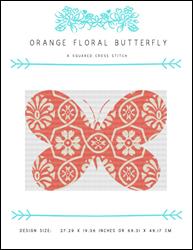 Orange Floral Butterfly / X Squared Cross Stitch